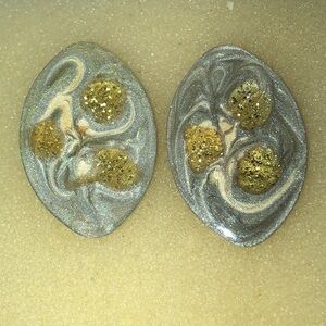 Silver and Gold Swirl Retro Boho Vintage Earrings